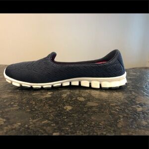 Skechers Navy Blue Slip-On Memory Foam Shoes